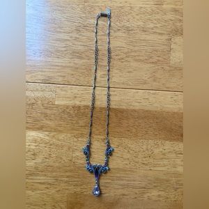 1928 Vintage Necklace. Beautiful pink, blue, and purple simulated gems.